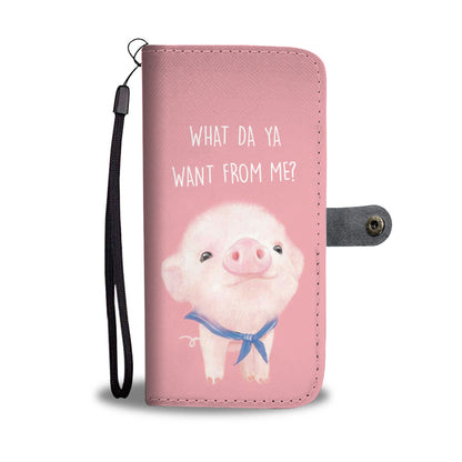 Pig cute - Wallet Phone case - myfunfarm - clothing acceessories shoes for cow lovers, pig, horse, cat, sheep, dog, chicken, goat farmer