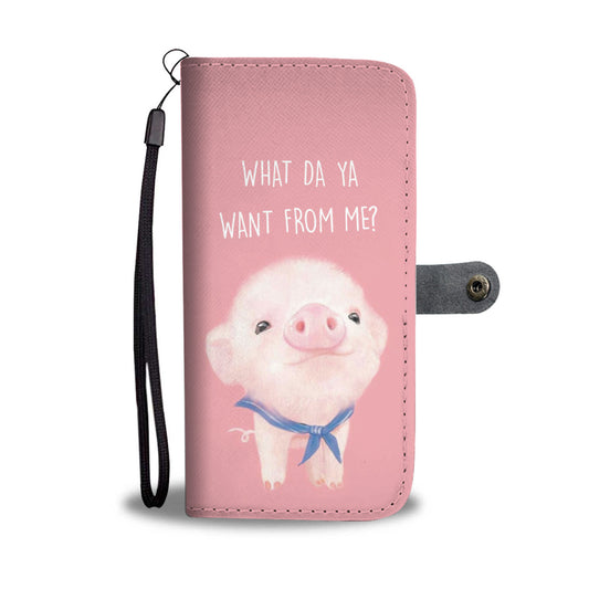 Pig cute - Wallet Phone case - myfunfarm - clothing acceessories shoes for cow lovers, pig, horse, cat, sheep, dog, chicken, goat farmer