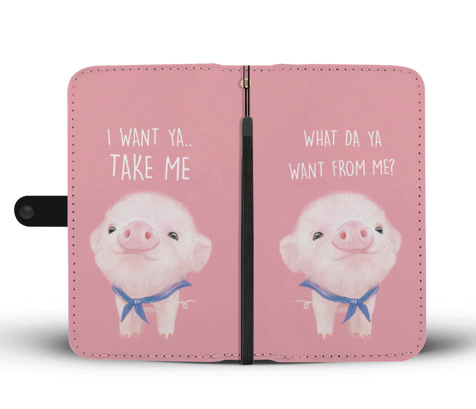 Pig cute - Wallet Phone case - myfunfarm - clothing acceessories shoes for cow lovers, pig, horse, cat, sheep, dog, chicken, goat farmer