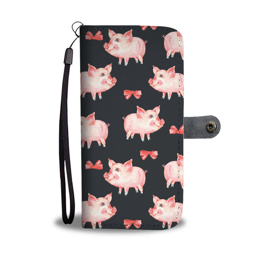 Cute pig pattern - Wallet Phone case - myfunfarm - clothing acceessories shoes for cow lovers, pig, horse, cat, sheep, dog, chicken, goat farmer