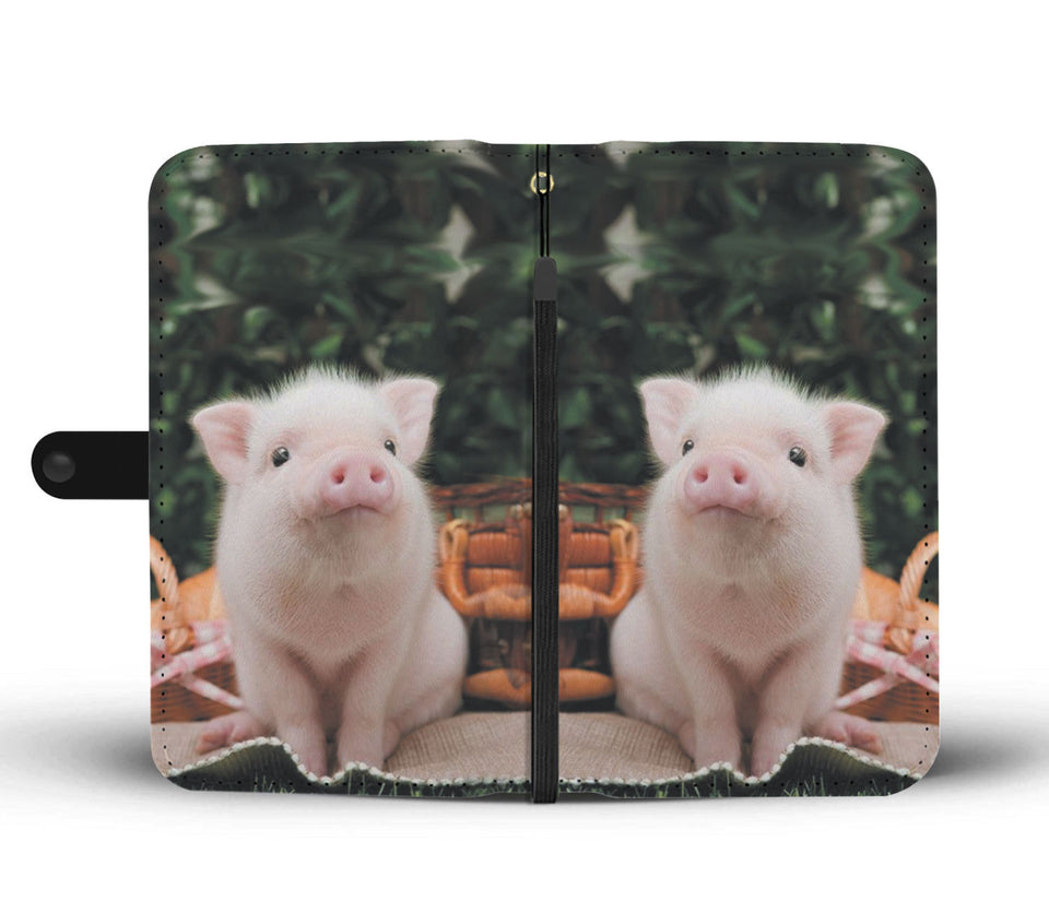 Cute pig - Wallet Phone case - myfunfarm - clothing acceessories shoes for cow lovers, pig, horse, cat, sheep, dog, chicken, goat farmer