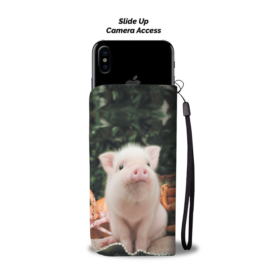 Cute pig - Wallet Phone case - myfunfarm - clothing acceessories shoes for cow lovers, pig, horse, cat, sheep, dog, chicken, goat farmer