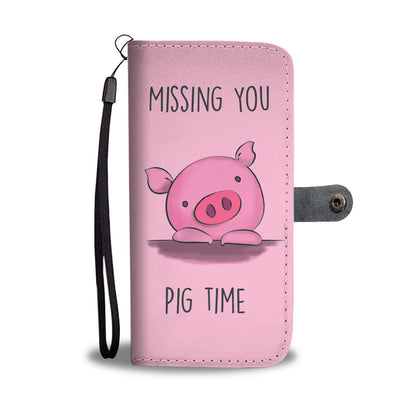 Cute pig funny - Wallet Phone case - myfunfarm - clothing acceessories shoes for cow lovers, pig, horse, cat, sheep, dog, chicken, goat farmer