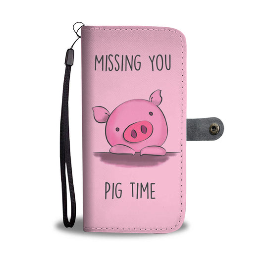 Cute pig funny - Wallet Phone case - myfunfarm - clothing acceessories shoes for cow lovers, pig, horse, cat, sheep, dog, chicken, goat farmer