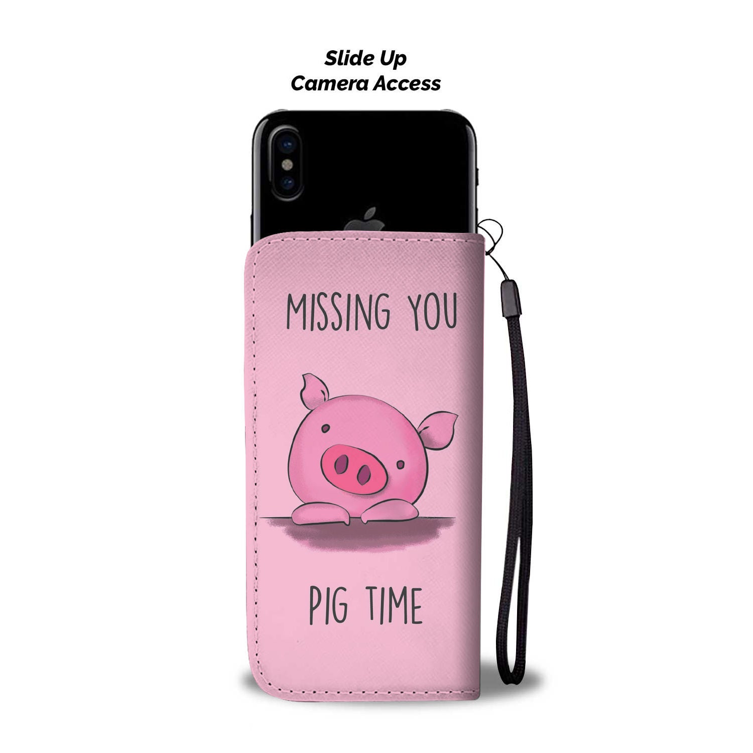 Cute pig funny - Wallet Phone case - myfunfarm - clothing acceessories shoes for cow lovers, pig, horse, cat, sheep, dog, chicken, goat farmer