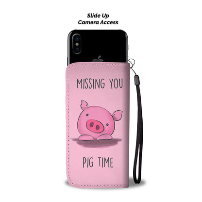 Cute pig funny - Wallet Phone case - myfunfarm - clothing acceessories shoes for cow lovers, pig, horse, cat, sheep, dog, chicken, goat farmer