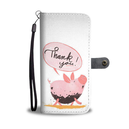 Cute pig funny - Wallet Phone case - myfunfarm - clothing acceessories shoes for cow lovers, pig, horse, cat, sheep, dog, chicken, goat farmer