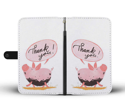 Cute pig funny - Wallet Phone case - myfunfarm - clothing acceessories shoes for cow lovers, pig, horse, cat, sheep, dog, chicken, goat farmer