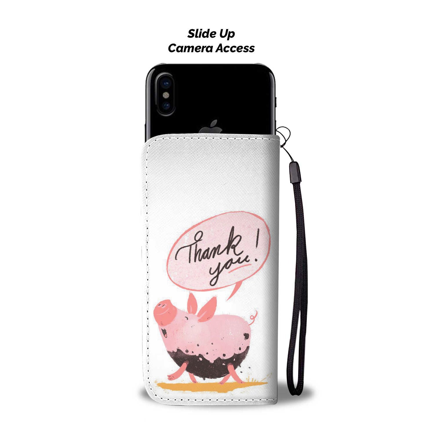 Cute pig funny - Wallet Phone case - myfunfarm - clothing acceessories shoes for cow lovers, pig, horse, cat, sheep, dog, chicken, goat farmer