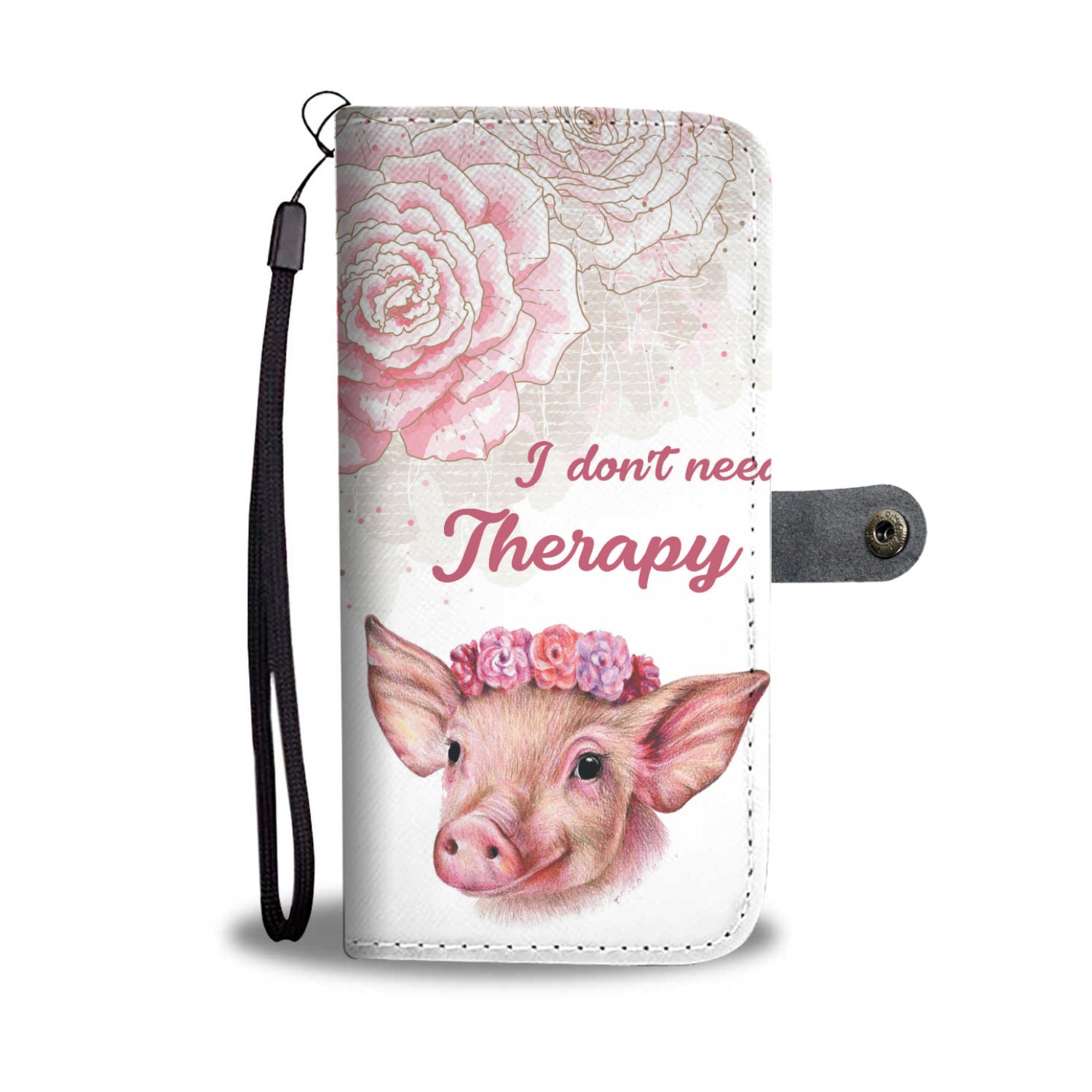 i don't need Therapy, i just need more pigs - Wallet Phone case - myfunfarm - clothing acceessories shoes for cow lovers, pig, horse, cat, sheep, dog, chicken, goat farmer