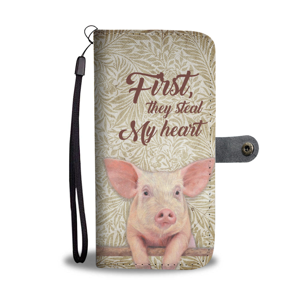 First they steal my Heart - Wallet Phone case - myfunfarm - clothing acceessories shoes for cow lovers, pig, horse, cat, sheep, dog, chicken, goat farmer