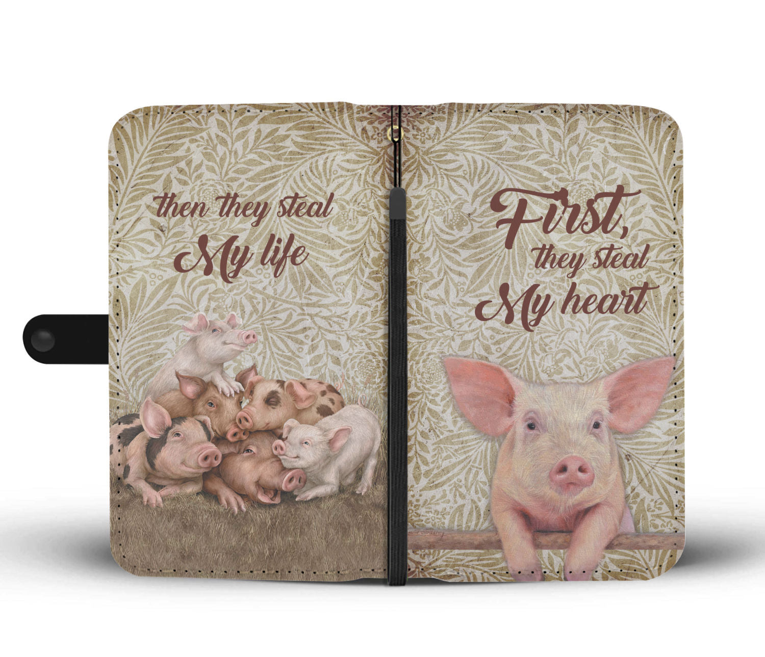 First they steal my Heart - Wallet Phone case - myfunfarm - clothing acceessories shoes for cow lovers, pig, horse, cat, sheep, dog, chicken, goat farmer