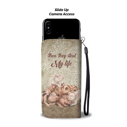 First they steal my Heart - Wallet Phone case - myfunfarm - clothing acceessories shoes for cow lovers, pig, horse, cat, sheep, dog, chicken, goat farmer