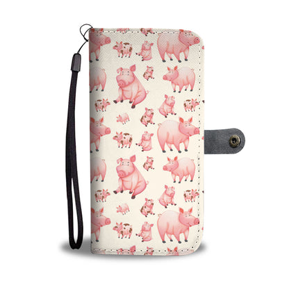 Pig pattern - Wallet Phone case - myfunfarm - clothing acceessories shoes for cow lovers, pig, horse, cat, sheep, dog, chicken, goat farmer