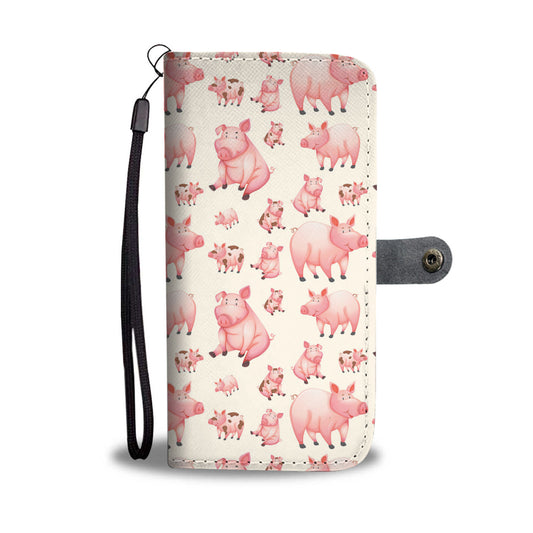 Pig pattern - Wallet Phone case - myfunfarm - clothing acceessories shoes for cow lovers, pig, horse, cat, sheep, dog, chicken, goat farmer