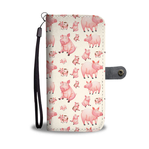 Pig pattern - Wallet Phone case - myfunfarm - clothing acceessories shoes for cow lovers, pig, horse, cat, sheep, dog, chicken, goat farmer