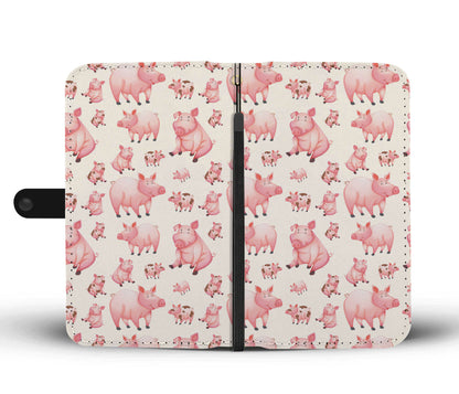 Pig pattern - Wallet Phone case - myfunfarm - clothing acceessories shoes for cow lovers, pig, horse, cat, sheep, dog, chicken, goat farmer
