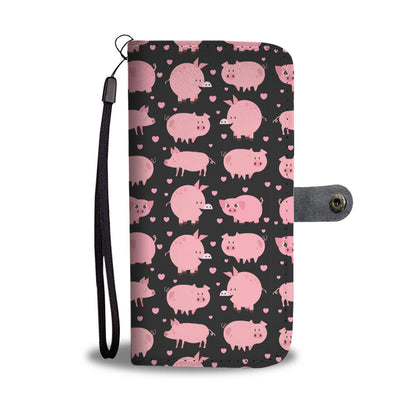 Cute pig pattern - Wallet Phone case - myfunfarm - clothing acceessories shoes for cow lovers, pig, horse, cat, sheep, dog, chicken, goat farmer