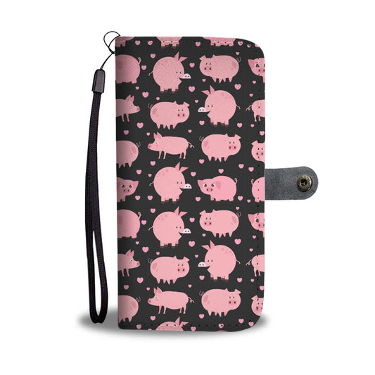 Cute pig pattern - Wallet Phone case - myfunfarm - clothing acceessories shoes for cow lovers, pig, horse, cat, sheep, dog, chicken, goat farmer