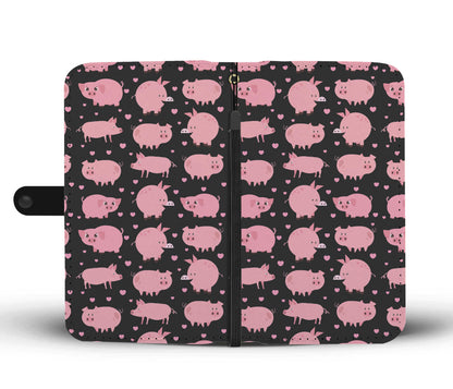 Cute pig pattern - Wallet Phone case - myfunfarm - clothing acceessories shoes for cow lovers, pig, horse, cat, sheep, dog, chicken, goat farmer