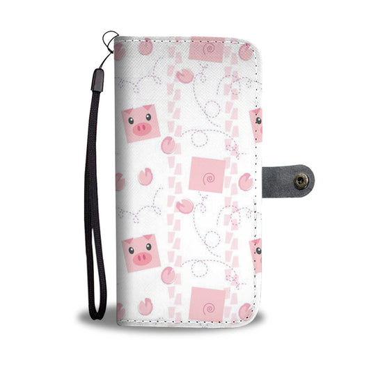 Cute pig pattern - Wallet Phone case - myfunfarm - clothing acceessories shoes for cow lovers, pig, horse, cat, sheep, dog, chicken, goat farmer