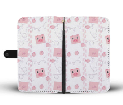 Cute pig pattern - Wallet Phone case - myfunfarm - clothing acceessories shoes for cow lovers, pig, horse, cat, sheep, dog, chicken, goat farmer