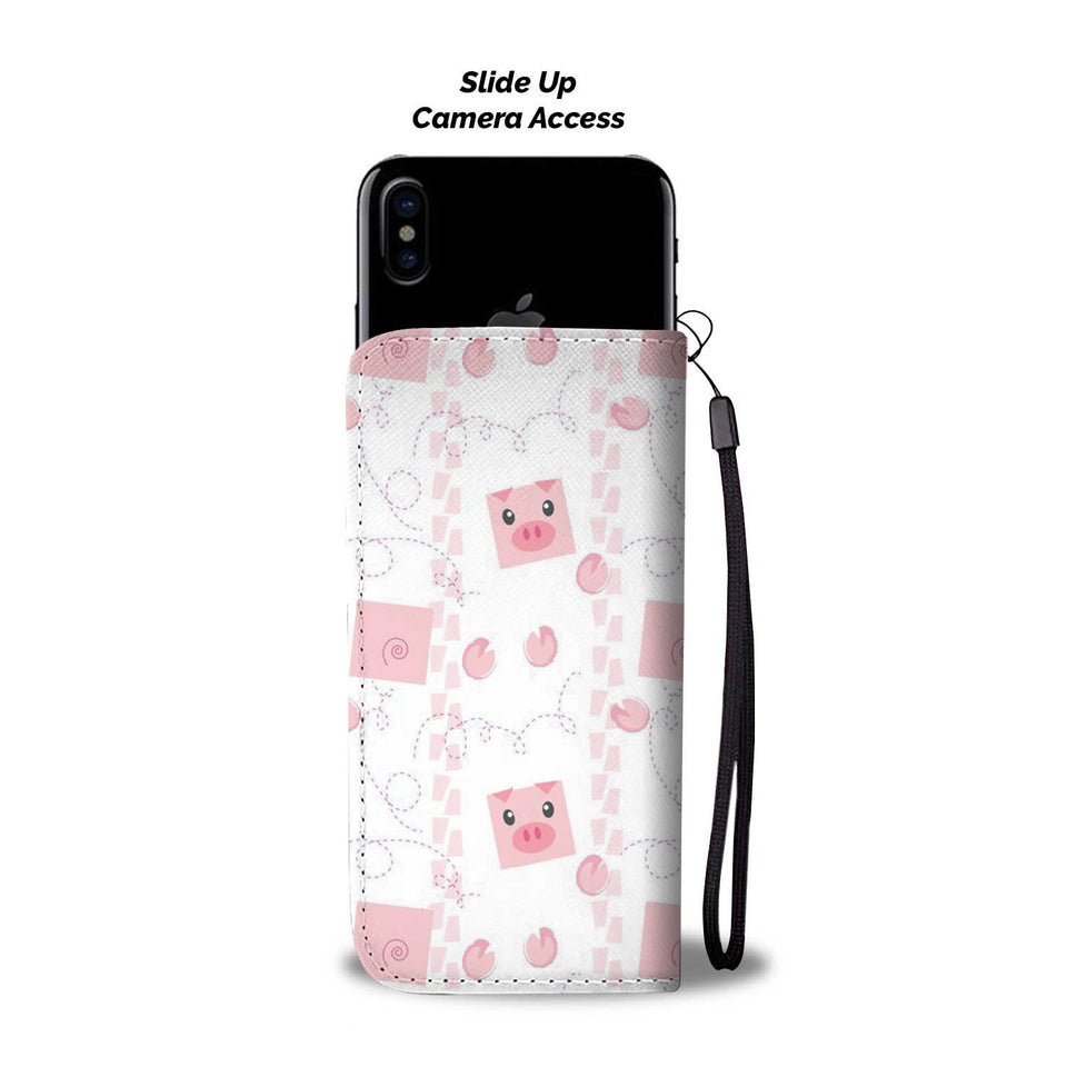 Cute pig pattern - Wallet Phone case - myfunfarm - clothing acceessories shoes for cow lovers, pig, horse, cat, sheep, dog, chicken, goat farmer