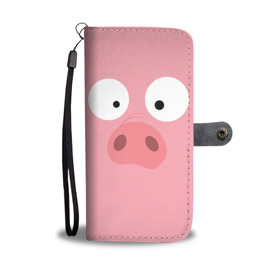 Funny pig  - Wallet Phone case - myfunfarm - clothing acceessories shoes for cow lovers, pig, horse, cat, sheep, dog, chicken, goat farmer