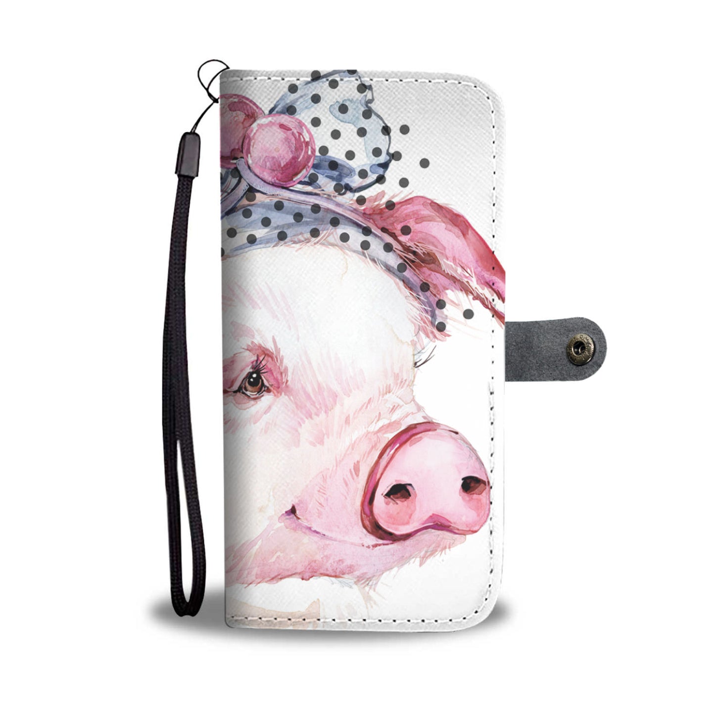 Cute pig painting style - Wallet Phone case - myfunfarm - clothing acceessories shoes for cow lovers, pig, horse, cat, sheep, dog, chicken, goat farmer