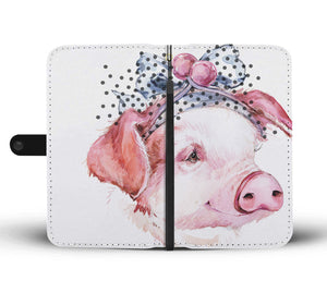 Cute pig painting style - Wallet Phone case - myfunfarm - clothing acceessories shoes for cow lovers, pig, horse, cat, sheep, dog, chicken, goat farmer