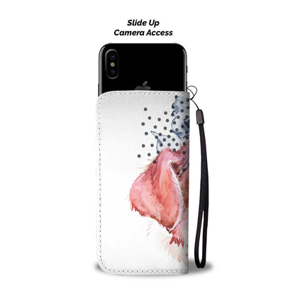 Cute pig painting style - Wallet Phone case - myfunfarm - clothing acceessories shoes for cow lovers, pig, horse, cat, sheep, dog, chicken, goat farmer