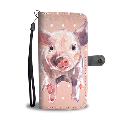 Cute pic painting style - Wallet Phone case - myfunfarm - clothing acceessories shoes for cow lovers, pig, horse, cat, sheep, dog, chicken, goat farmer