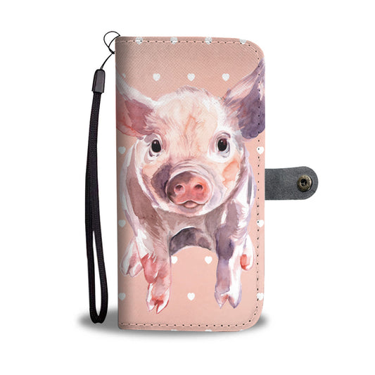 Cute pic painting style - Wallet Phone case - myfunfarm - clothing acceessories shoes for cow lovers, pig, horse, cat, sheep, dog, chicken, goat farmer