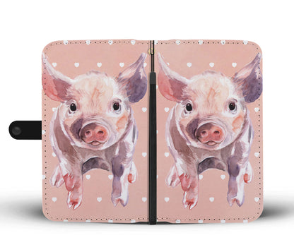 Cute pic painting style - Wallet Phone case - myfunfarm - clothing acceessories shoes for cow lovers, pig, horse, cat, sheep, dog, chicken, goat farmer