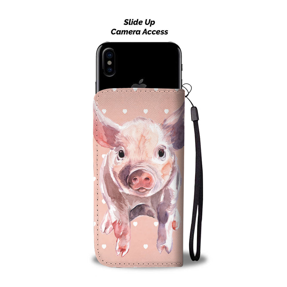 Cute pic painting style - Wallet Phone case - myfunfarm - clothing acceessories shoes for cow lovers, pig, horse, cat, sheep, dog, chicken, goat farmer