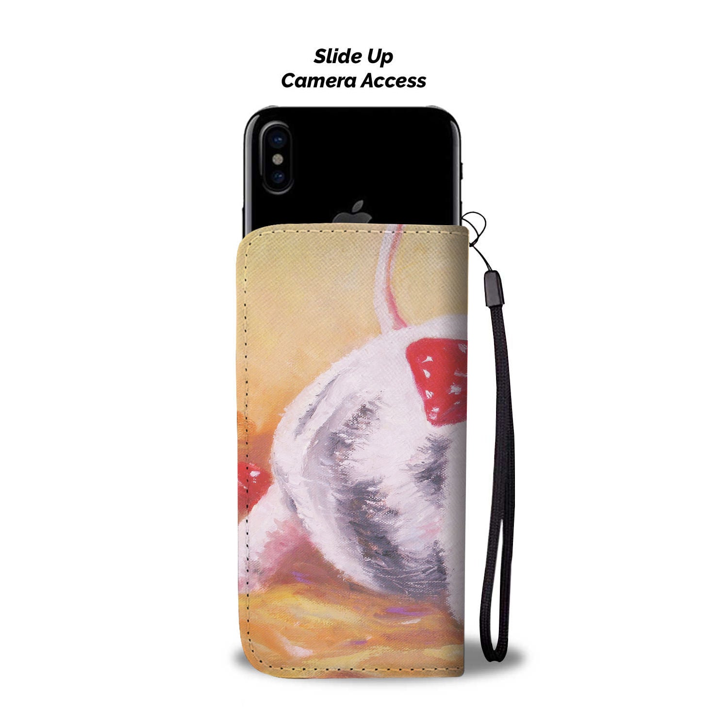 Cute pig painting print - Wallet Phone case - myfunfarm - clothing acceessories shoes for cow lovers, pig, horse, cat, sheep, dog, chicken, goat farmer