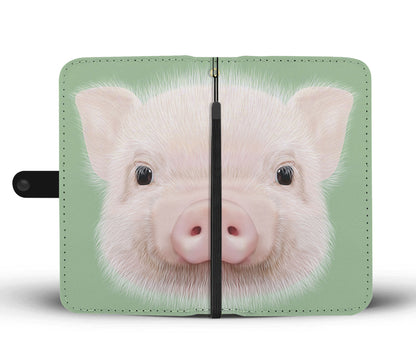 Cute pig print - Wallet Phone case - myfunfarm - clothing acceessories shoes for cow lovers, pig, horse, cat, sheep, dog, chicken, goat farmer