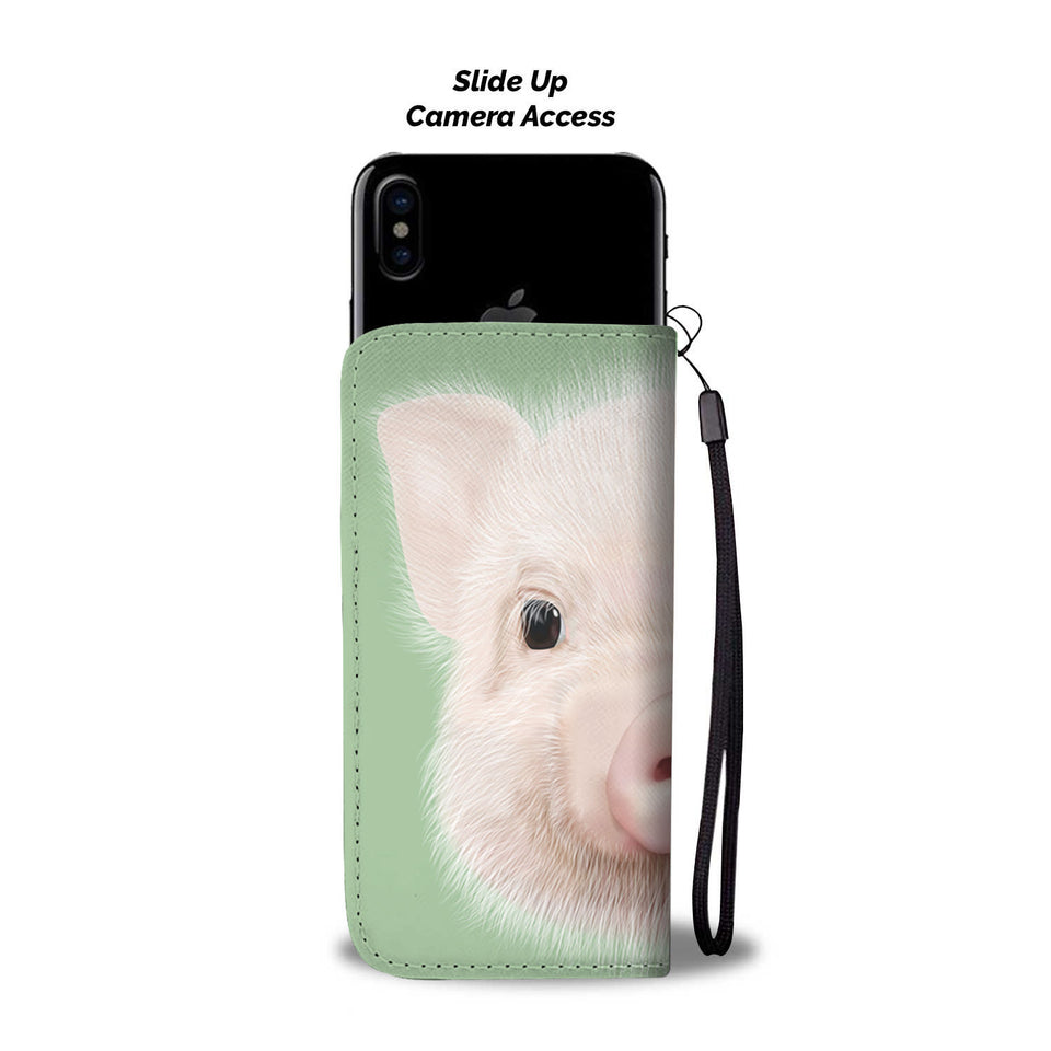 Cute pig print - Wallet Phone case - myfunfarm - clothing acceessories shoes for cow lovers, pig, horse, cat, sheep, dog, chicken, goat farmer