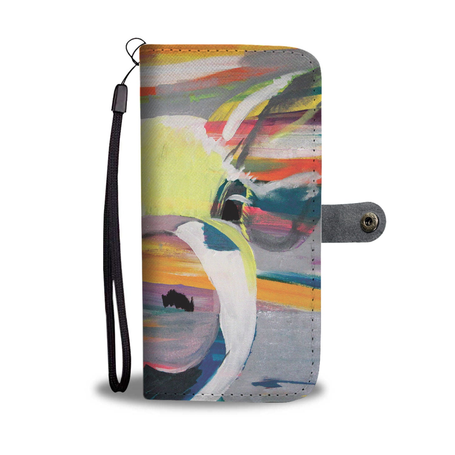 Cute pig painting print - Wallet Phone case - myfunfarm - clothing acceessories shoes for cow lovers, pig, horse, cat, sheep, dog, chicken, goat farmer