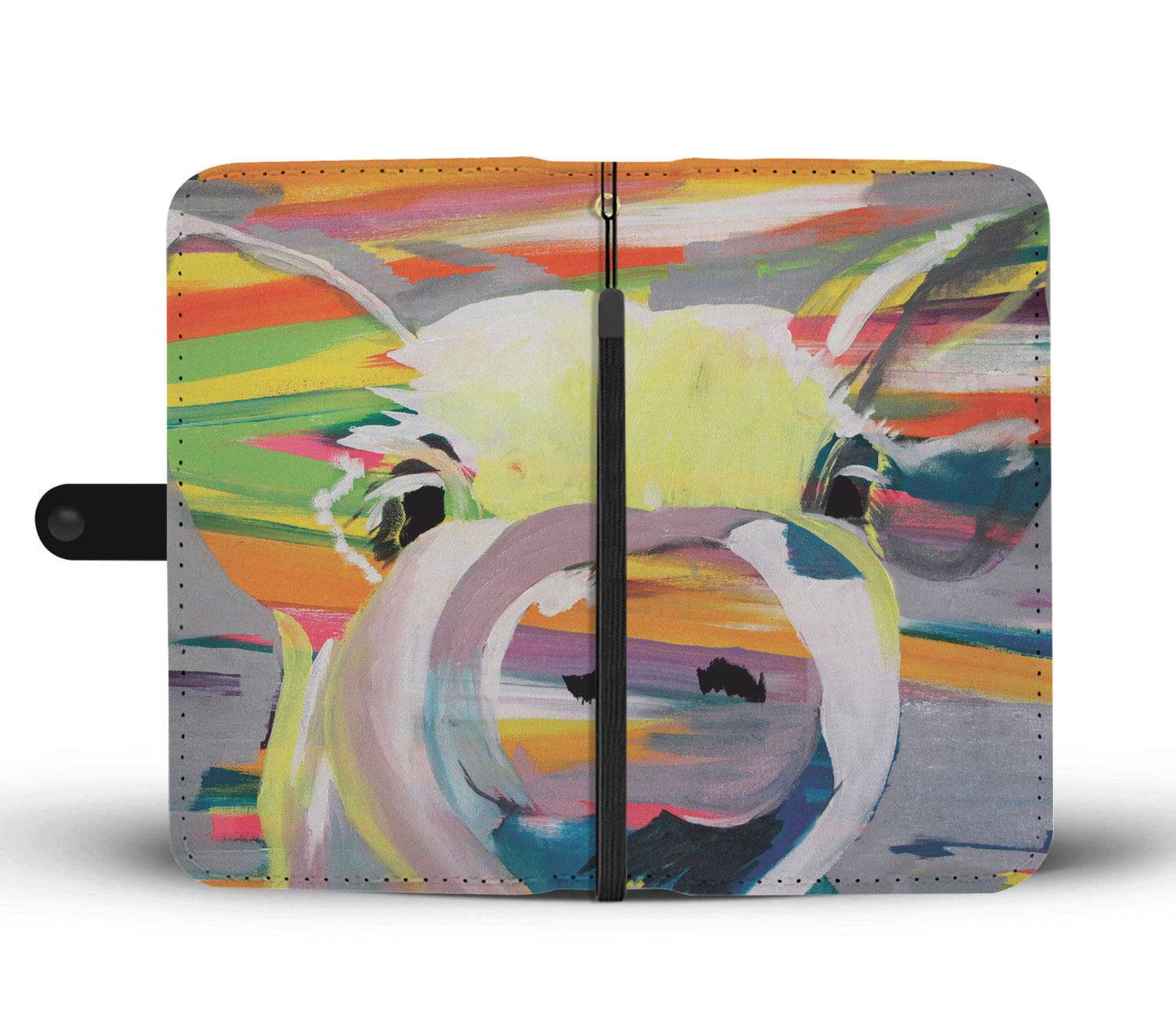 Cute pig painting print - Wallet Phone case - myfunfarm - clothing acceessories shoes for cow lovers, pig, horse, cat, sheep, dog, chicken, goat farmer