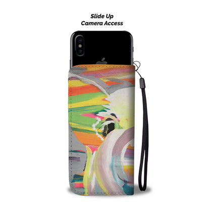 Cute pig painting print - Wallet Phone case - myfunfarm - clothing acceessories shoes for cow lovers, pig, horse, cat, sheep, dog, chicken, goat farmer