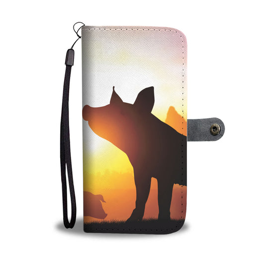 Cute pig print  - Wallet Phone case - myfunfarm - clothing acceessories shoes for cow lovers, pig, horse, cat, sheep, dog, chicken, goat farmer