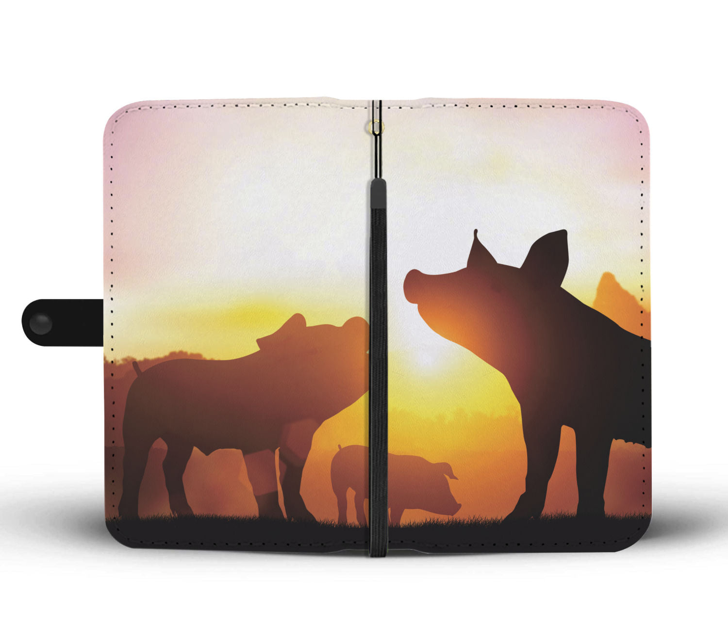 Cute pig print  - Wallet Phone case - myfunfarm - clothing acceessories shoes for cow lovers, pig, horse, cat, sheep, dog, chicken, goat farmer