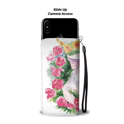 Cute pig painting print - Wallet Phone case - myfunfarm - clothing acceessories shoes for cow lovers, pig, horse, cat, sheep, dog, chicken, goat farmer