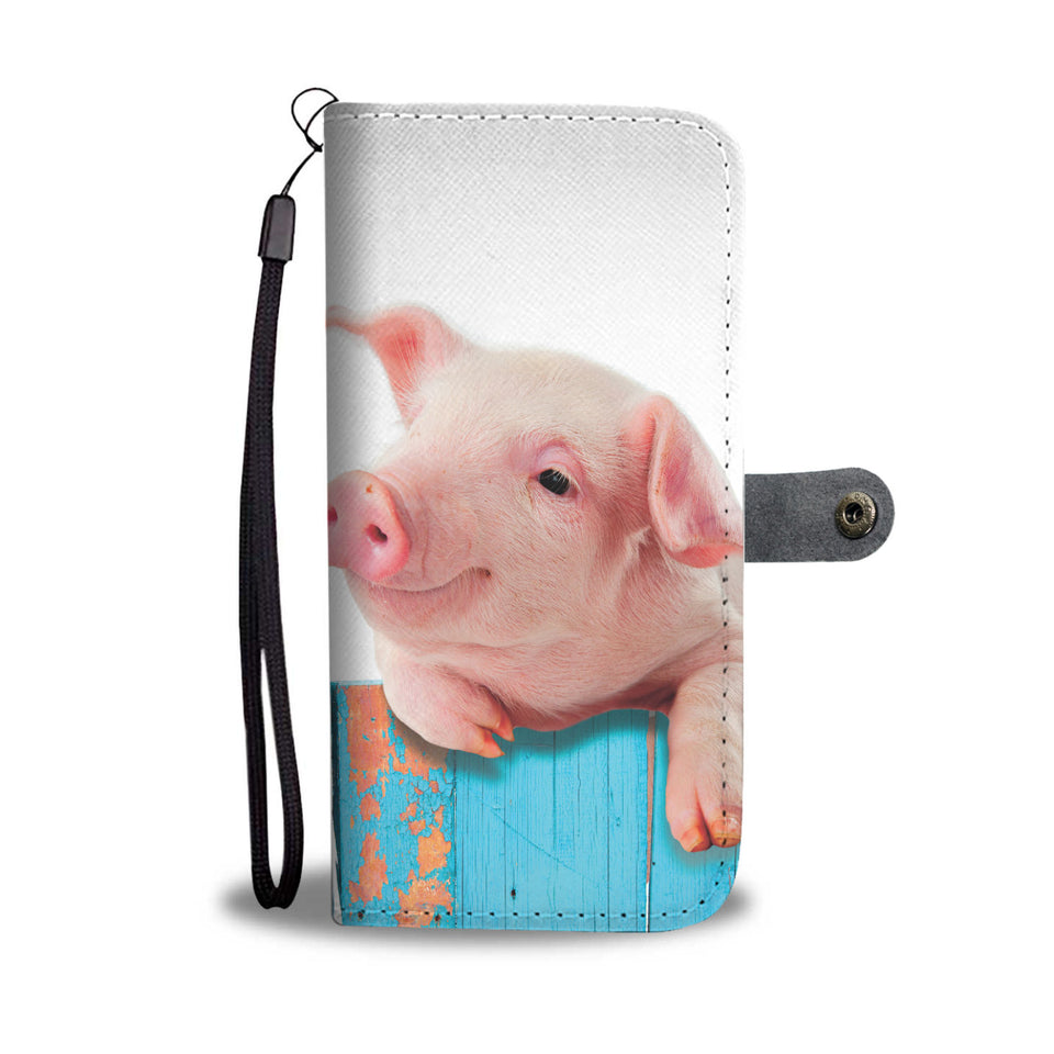 Cute pig print - Wallet Phone case - myfunfarm - clothing acceessories shoes for cow lovers, pig, horse, cat, sheep, dog, chicken, goat farmer