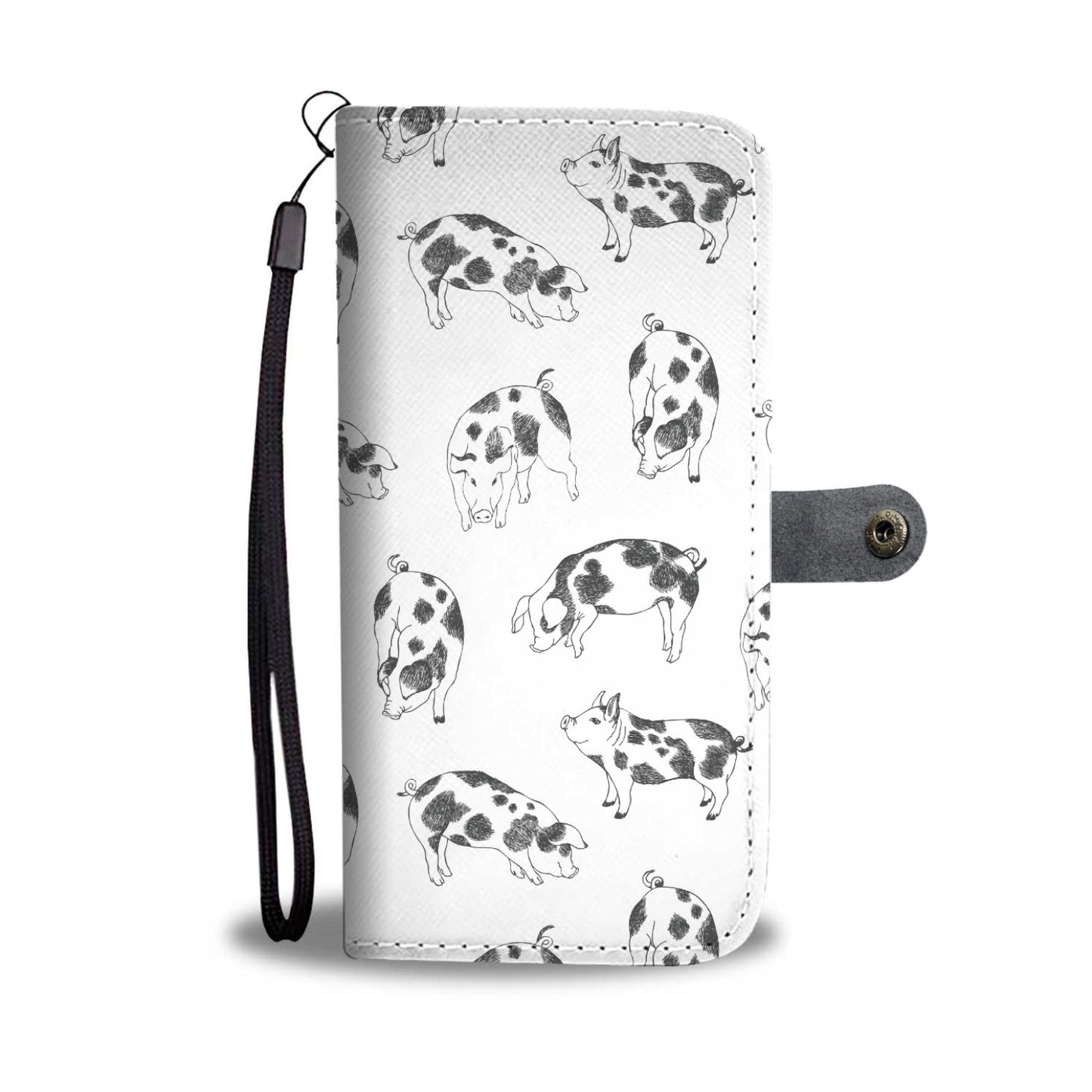 Cute pig pattern print - Wallet Phone case - myfunfarm - clothing acceessories shoes for cow lovers, pig, horse, cat, sheep, dog, chicken, goat farmer