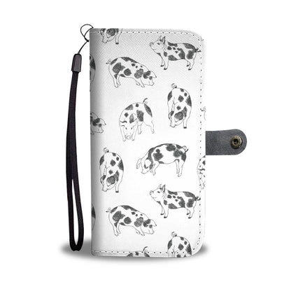 Cute pig pattern print - Wallet Phone case - myfunfarm - clothing acceessories shoes for cow lovers, pig, horse, cat, sheep, dog, chicken, goat farmer