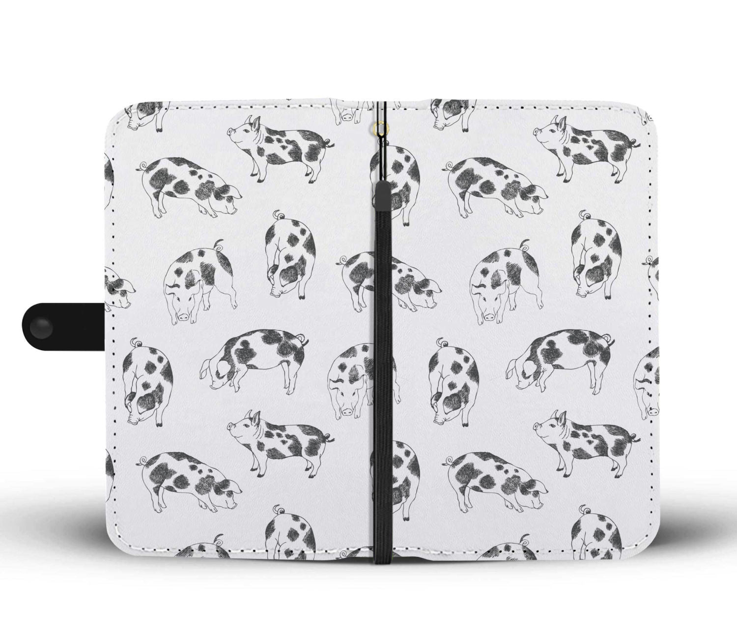 Cute pig pattern print - Wallet Phone case - myfunfarm - clothing acceessories shoes for cow lovers, pig, horse, cat, sheep, dog, chicken, goat farmer
