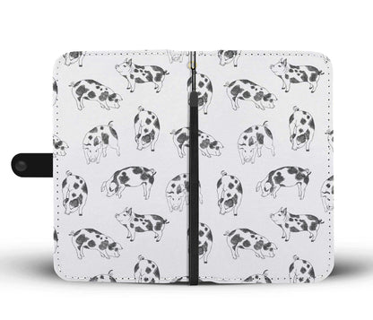 Cute pig pattern print - Wallet Phone case - myfunfarm - clothing acceessories shoes for cow lovers, pig, horse, cat, sheep, dog, chicken, goat farmer