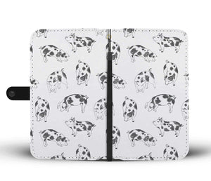 Cute pig pattern print - Wallet Phone case - myfunfarm - clothing acceessories shoes for cow lovers, pig, horse, cat, sheep, dog, chicken, goat farmer
